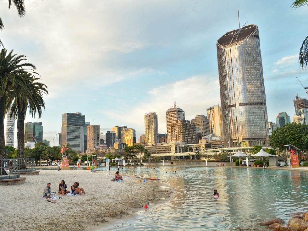 Playa artificial en South Bank Brisbane - Australia 