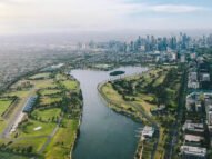 Vista aérea de la Pista de la F1  Melbourne Victoria Australia